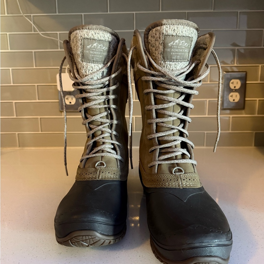 The North Face Olive and Black Winter Boots